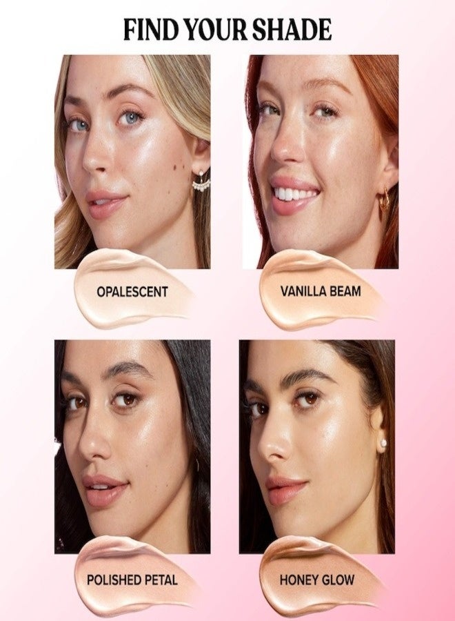 Too FacedCosmetics Too Faced Born This Way Super Glow Multi-Use Highlighting Skin Enhancer – Opalescent (Icy Opal with Soft Pink & Silver Shimmer), Radiant Liquid Glow Booster, 1 oz / 30 mL - Image 4